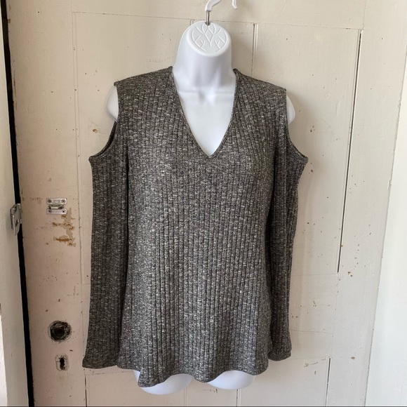 Kenneth Cole Ribbed Cold Shoulder Knit Sweater - Picture 12 of 13